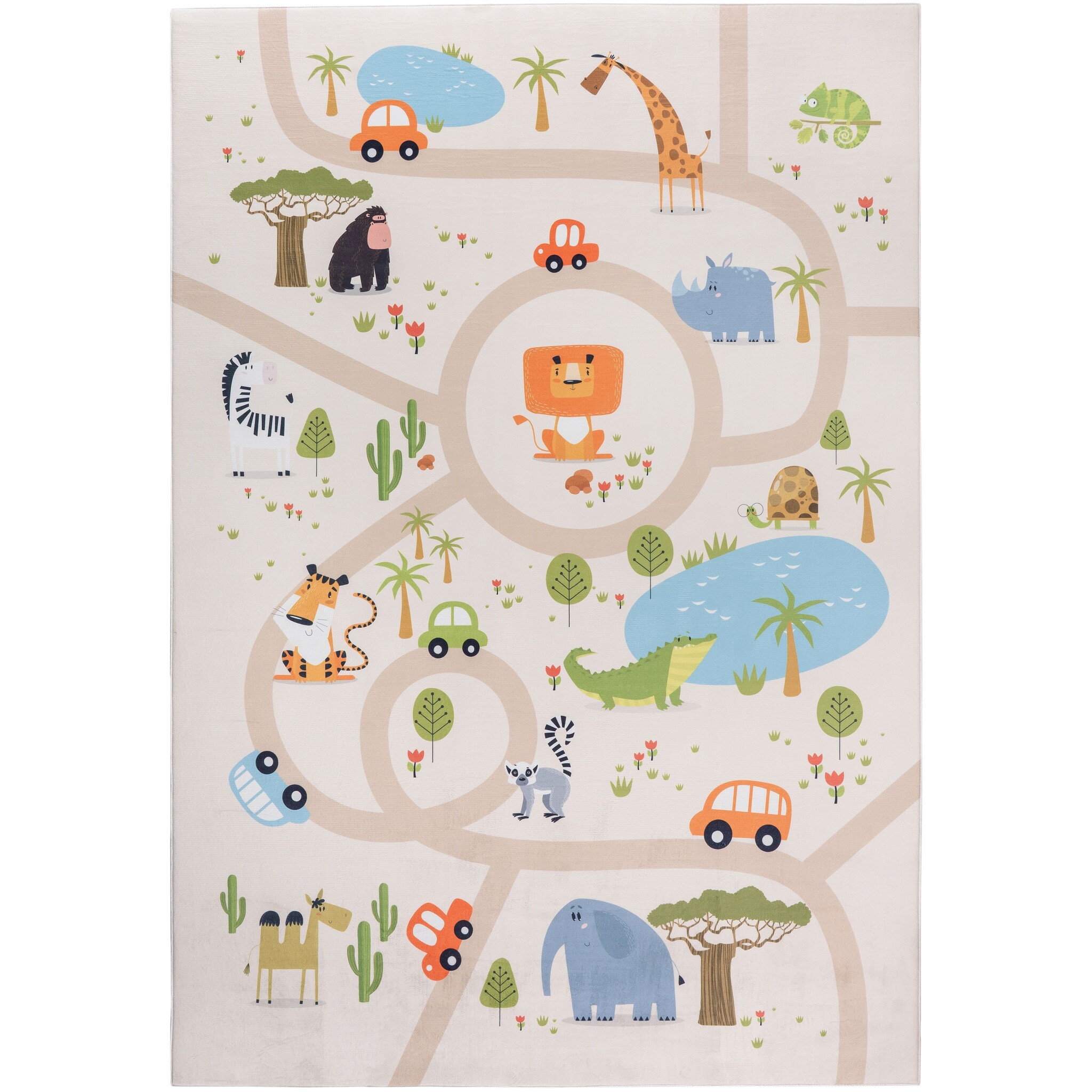 Kindervloerkleed Safari Multi Wasbaar Antislip