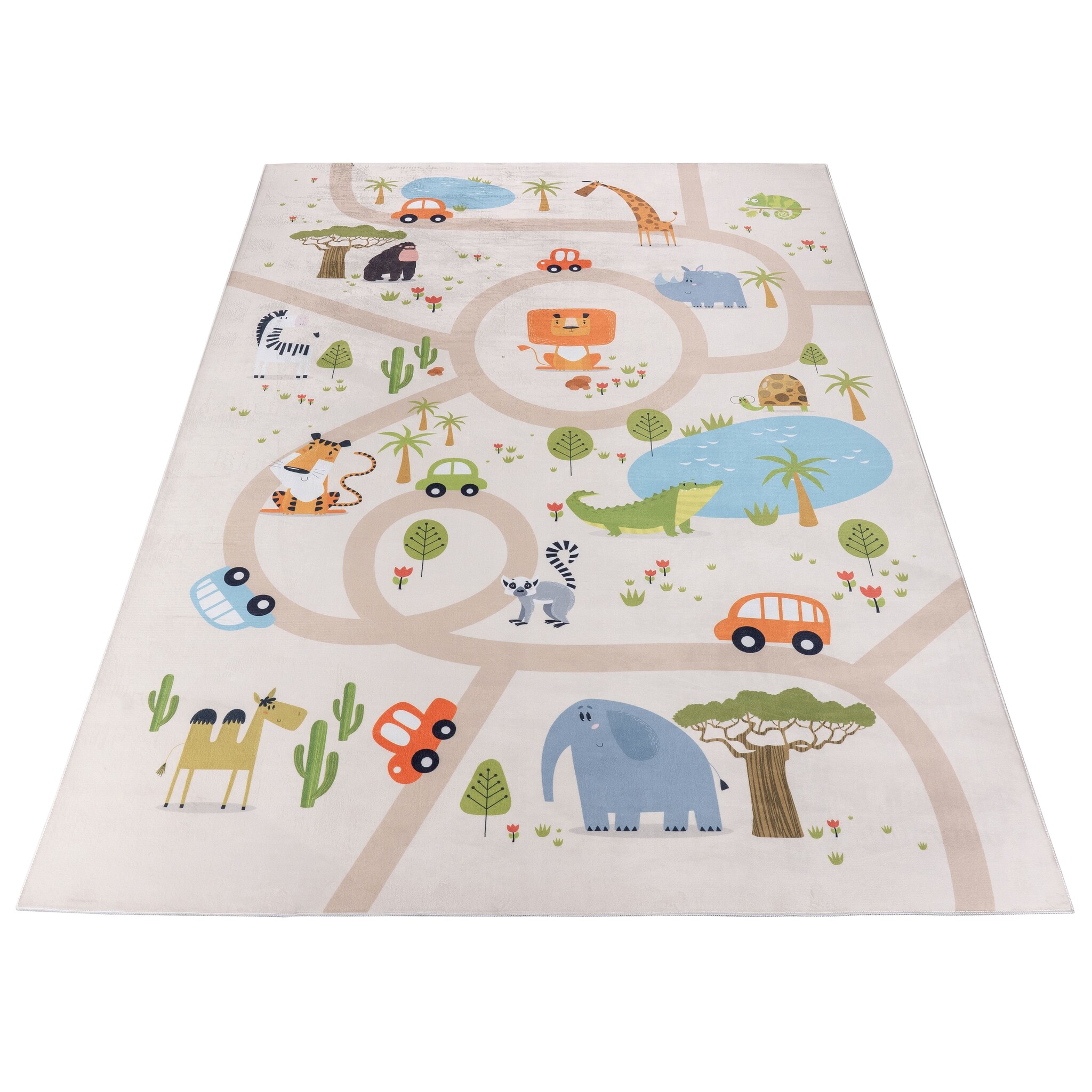 Kindervloerkleed Safari Multi Wasbaar Antislip