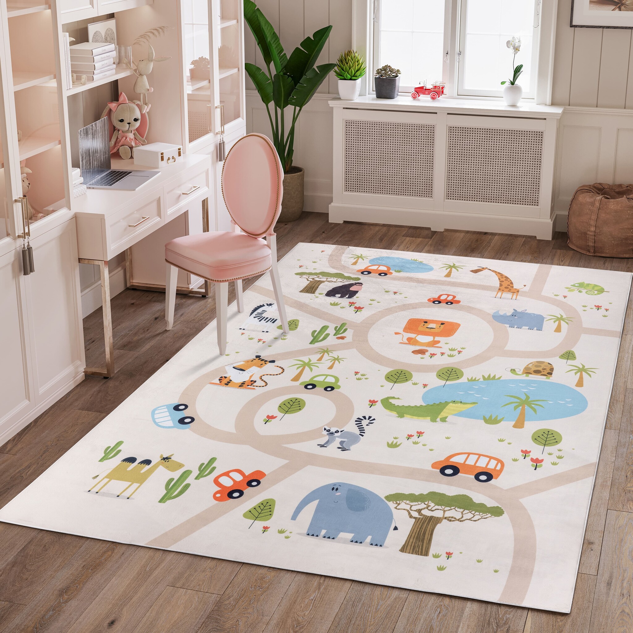 Kindervloerkleed Safari Multi Wasbaar Antislip