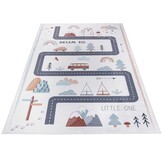 Kindervloerkleed Speelmat Weg & Natuur Creme Multi Wasbaar Antislip