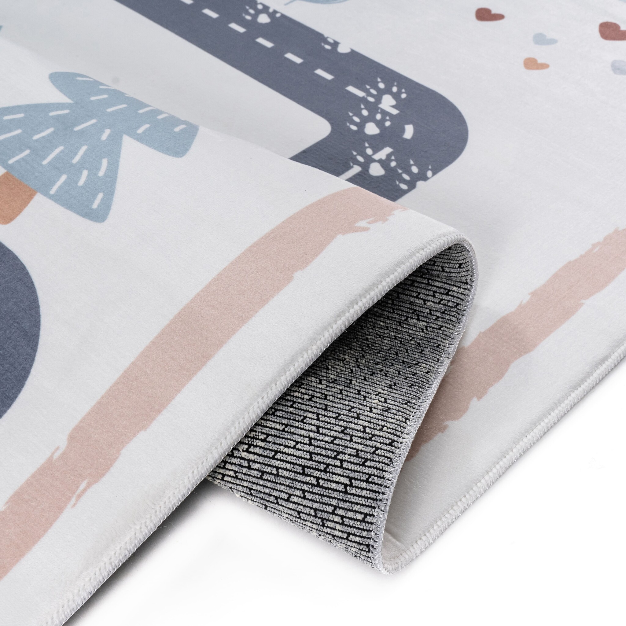 Kindervloerkleed Speelmat Weg & Natuur Creme Multi Wasbaar Antislip
