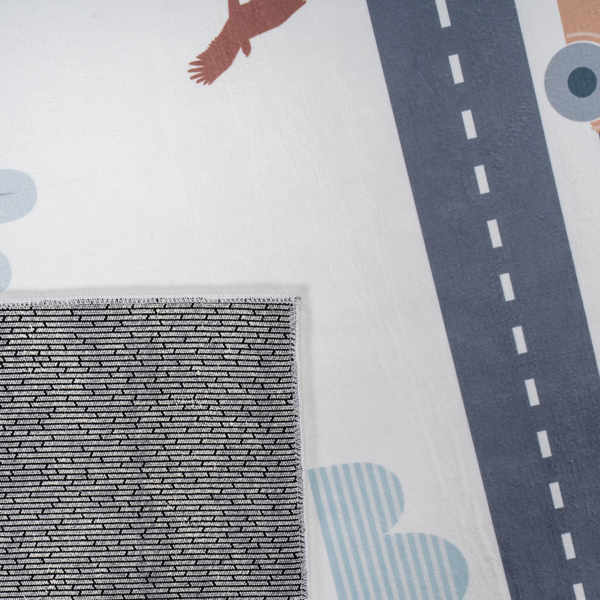 Kindervloerkleed Speelmat Weg & Natuur Creme Multi Wasbaar Antislip