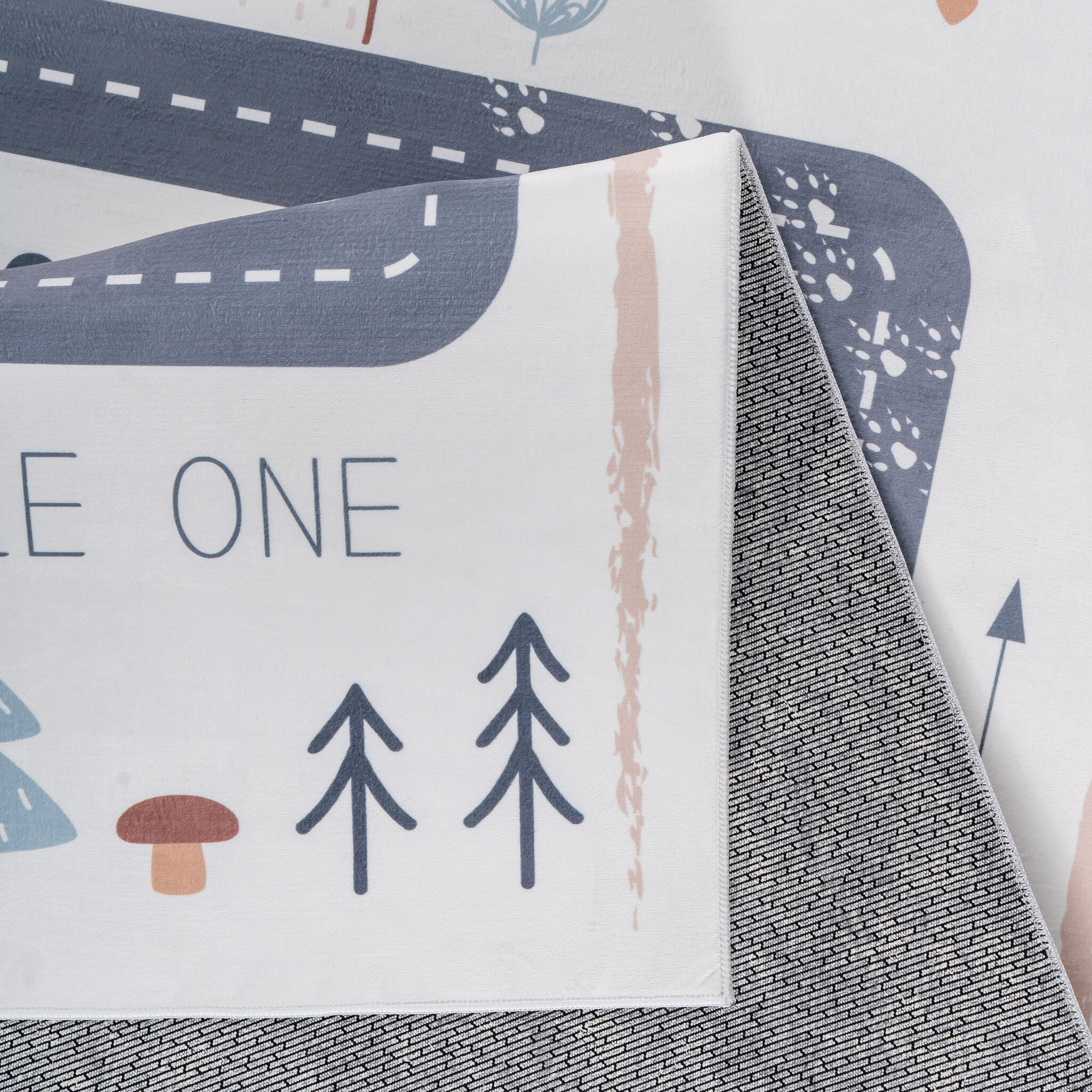 Kindervloerkleed Speelmat Weg & Natuur Creme Multi Wasbaar Antislip