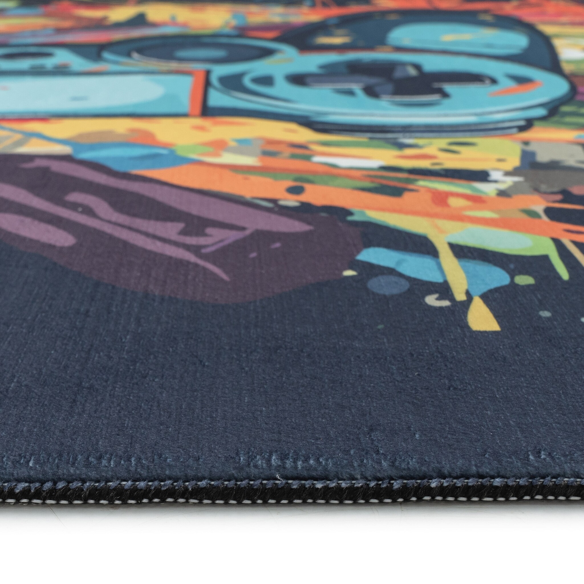 Kindervloerkleed Gaming Graffiti Blauw Multi Wasbaar Antislip