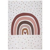 Kindervloerkleed Boho Regenboog Creme Multi Wasbaar Antislip