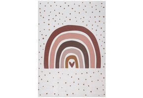 Kindervloerkleed Boho Regenboog Creme Multi Wasbaar Antislip