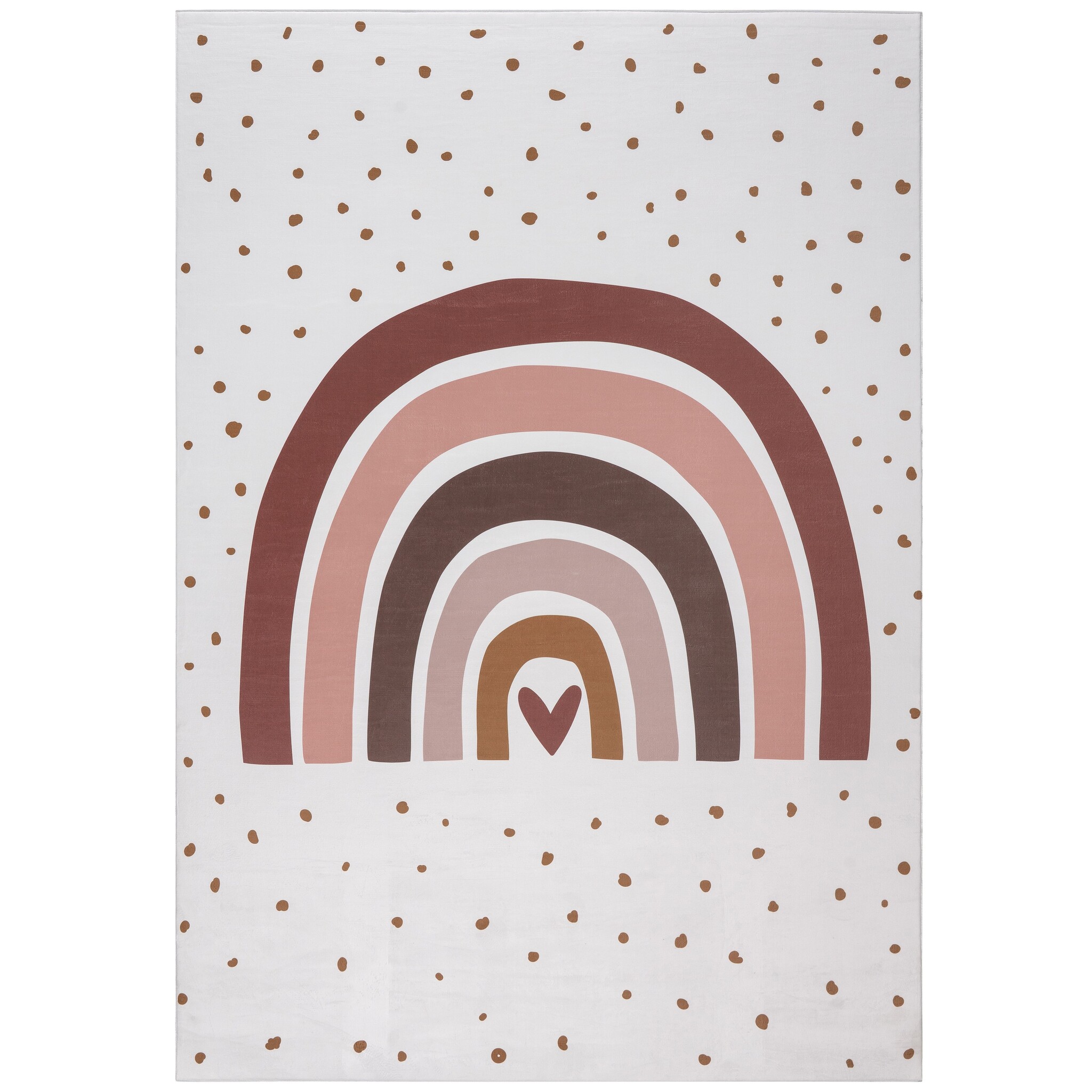 Kindervloerkleed Boho Regenboog Creme Multi Wasbaar Antislip