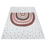 Kindervloerkleed Boho Regenboog Creme Multi Wasbaar Antislip