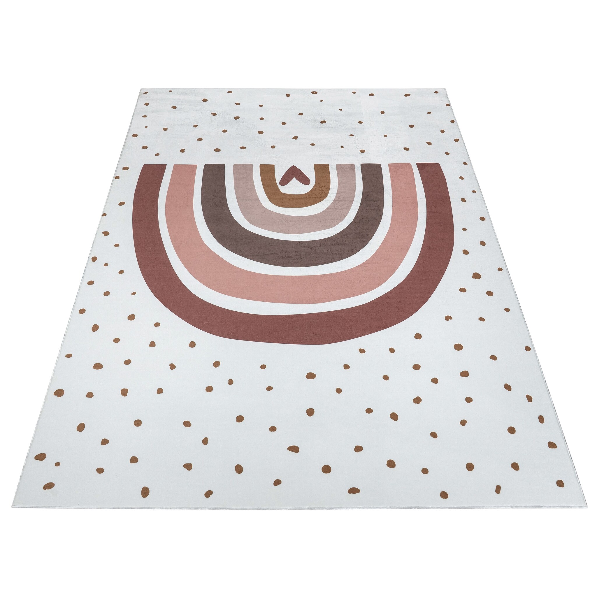 Kindervloerkleed Boho Regenboog Creme Multi Wasbaar Antislip