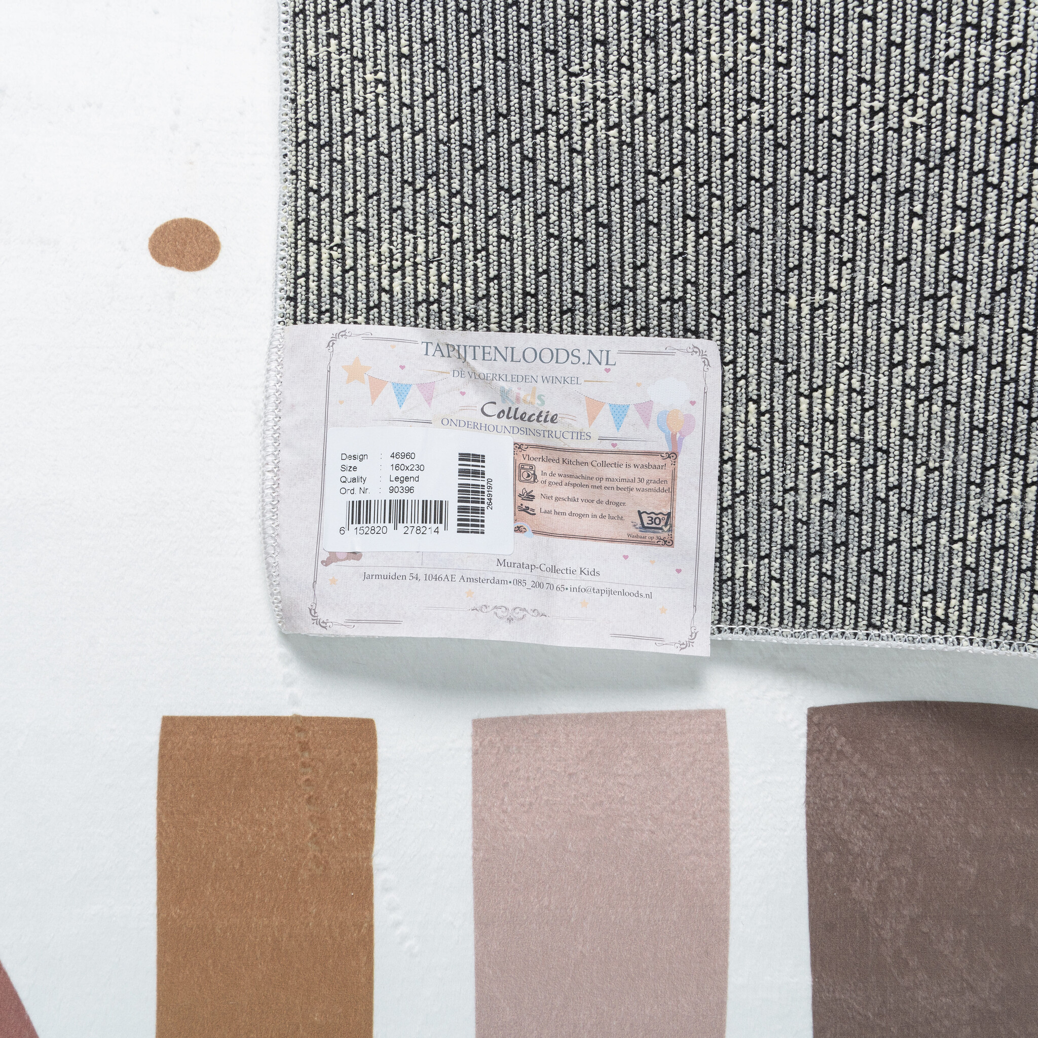Kindervloerkleed Boho Regenboog Creme Multi Wasbaar Antislip