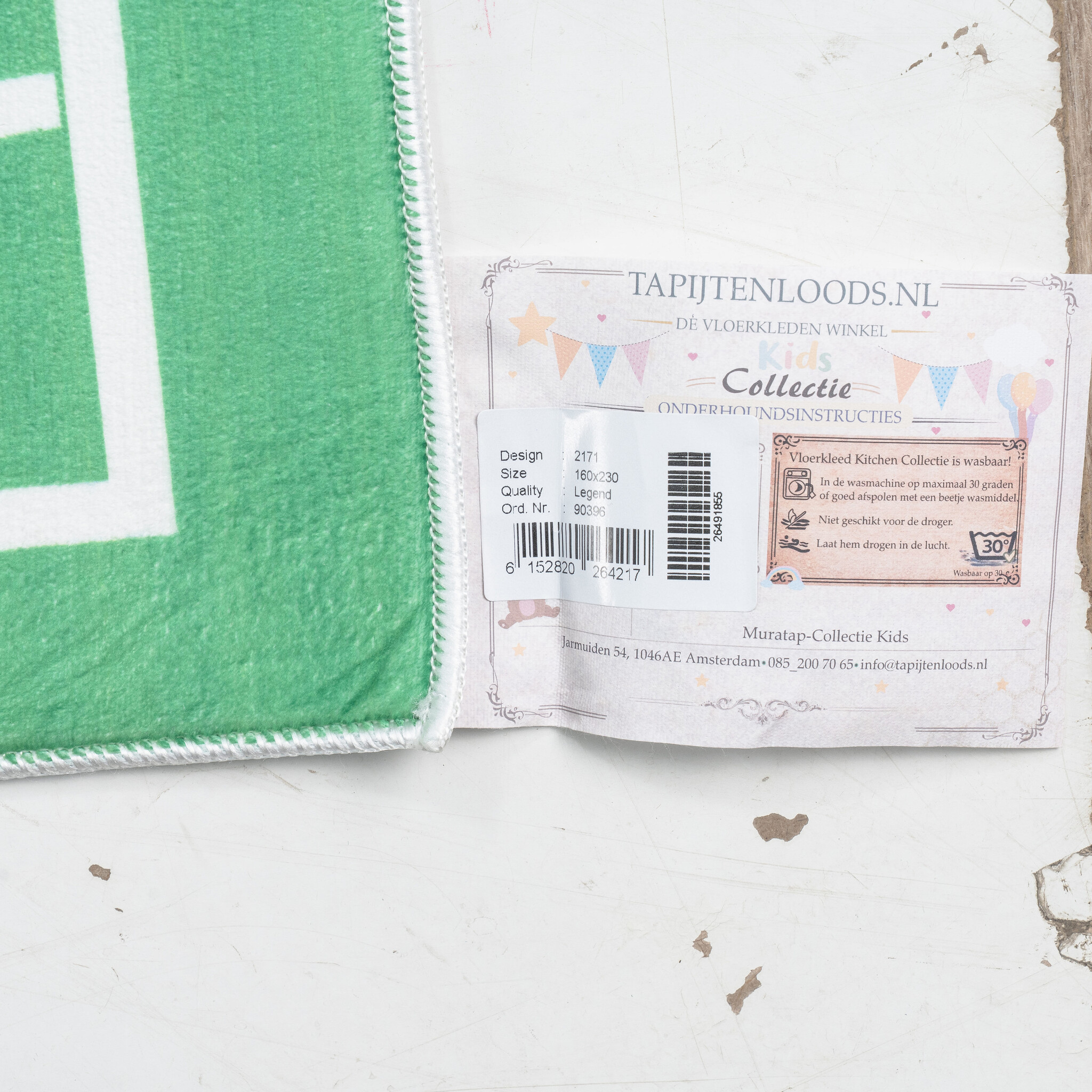 Kindervloerkleed Voetbal Groen Wasbaar Antislip