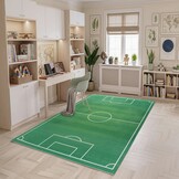 Kindervloerkleed Voetbal Groen Wasbaar Antislip