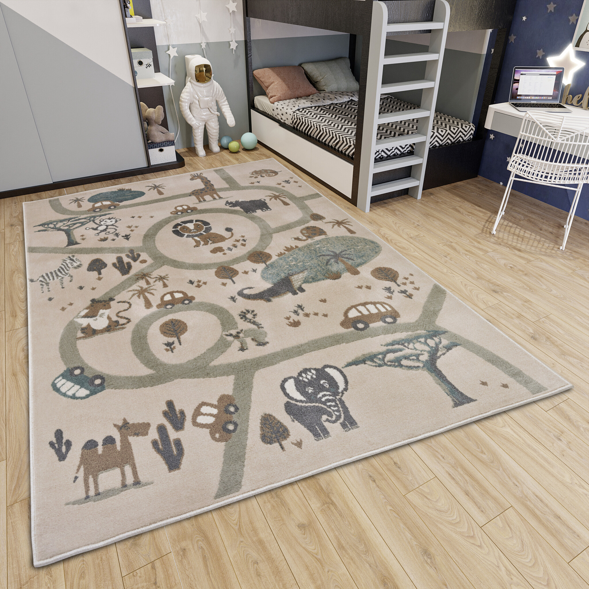 Kindervloerkleed Artis Crème/Bruin