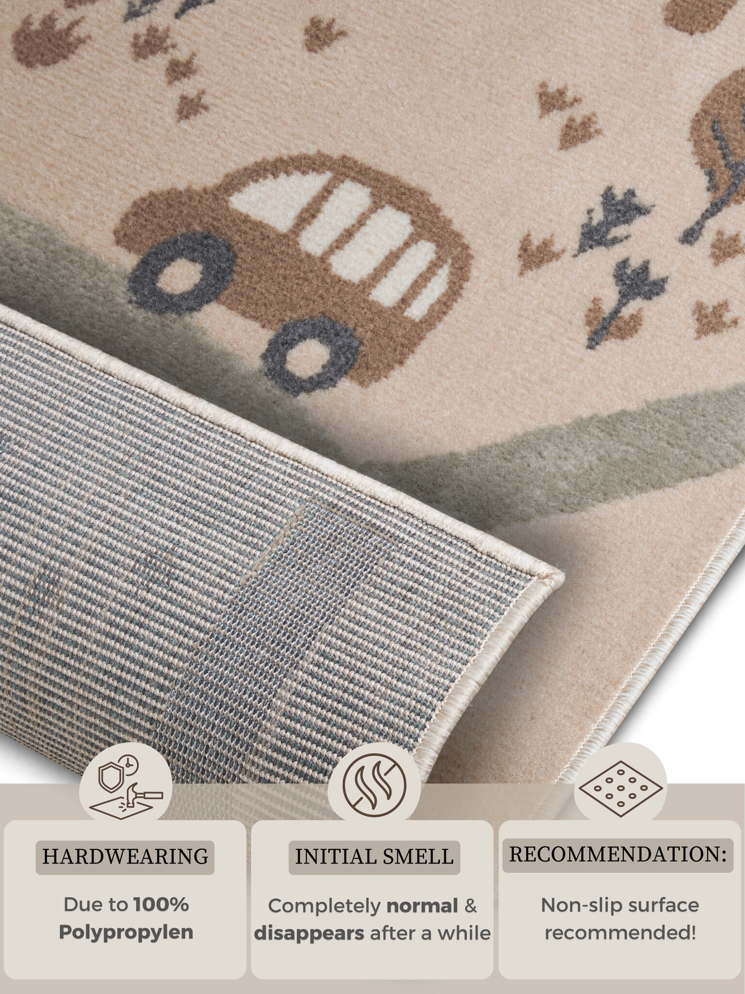 Kindervloerkleed Artis Crème/Bruin