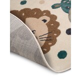 Kindervloerkleed Rond Animal Party Crème/Bruin