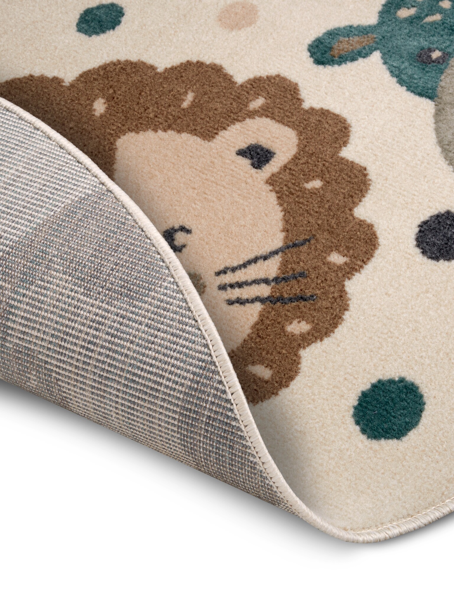 Kindervloerkleed Rond Animal Party Crème/Bruin