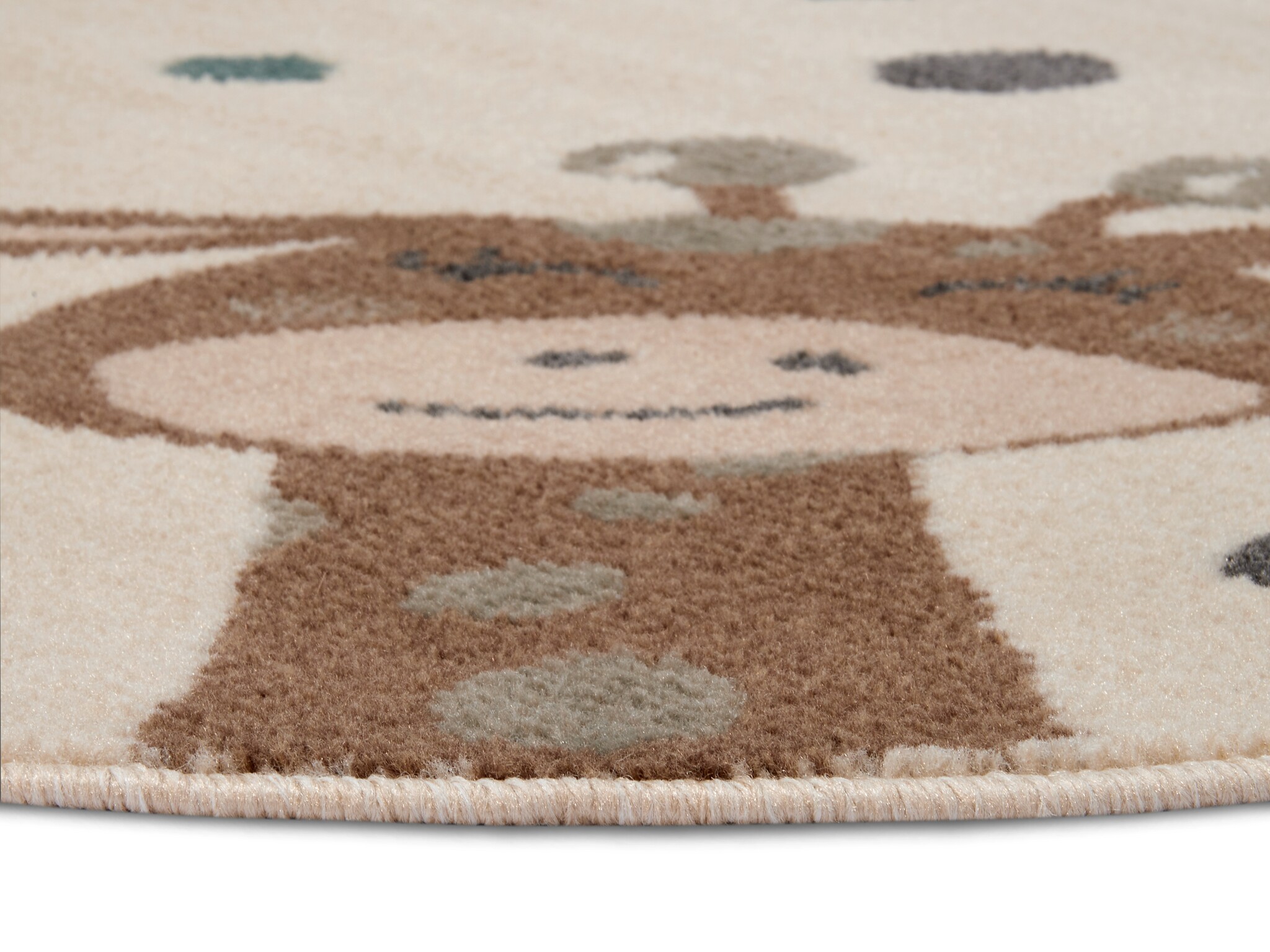Kindervloerkleed Rond Animal Party Crème/Bruin