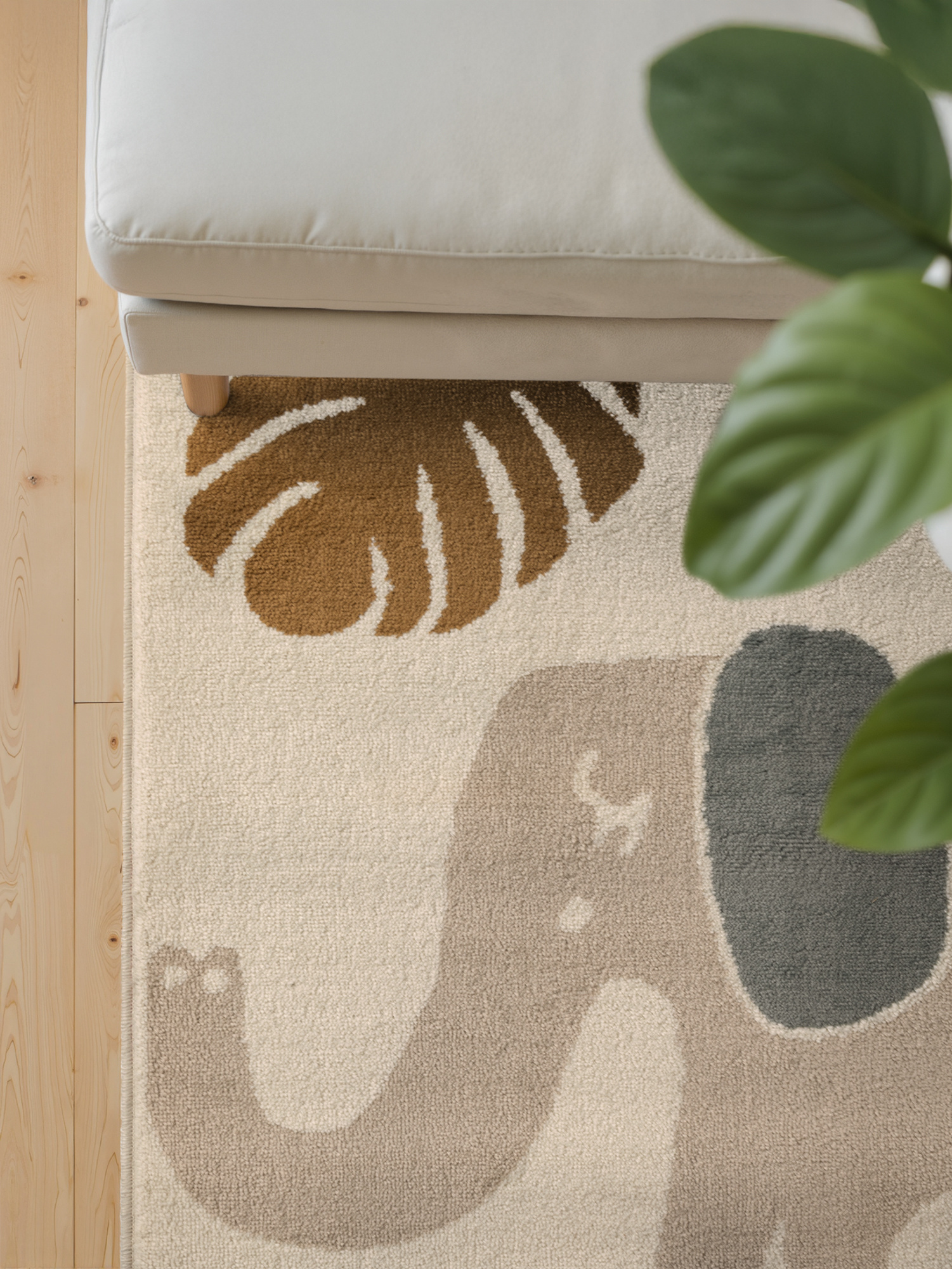 Kindervloerkleed Safari Crème/Multikleur