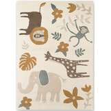 Kindervloerkleed Safari Crème/Multikleur