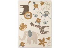 Kindervloerkleed Safari Crème/Multikleur