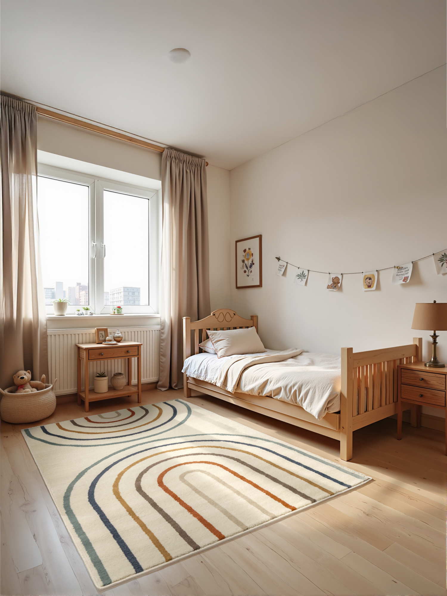 Kindervloerkleed Rainbow Japandi Crème/Multikleur