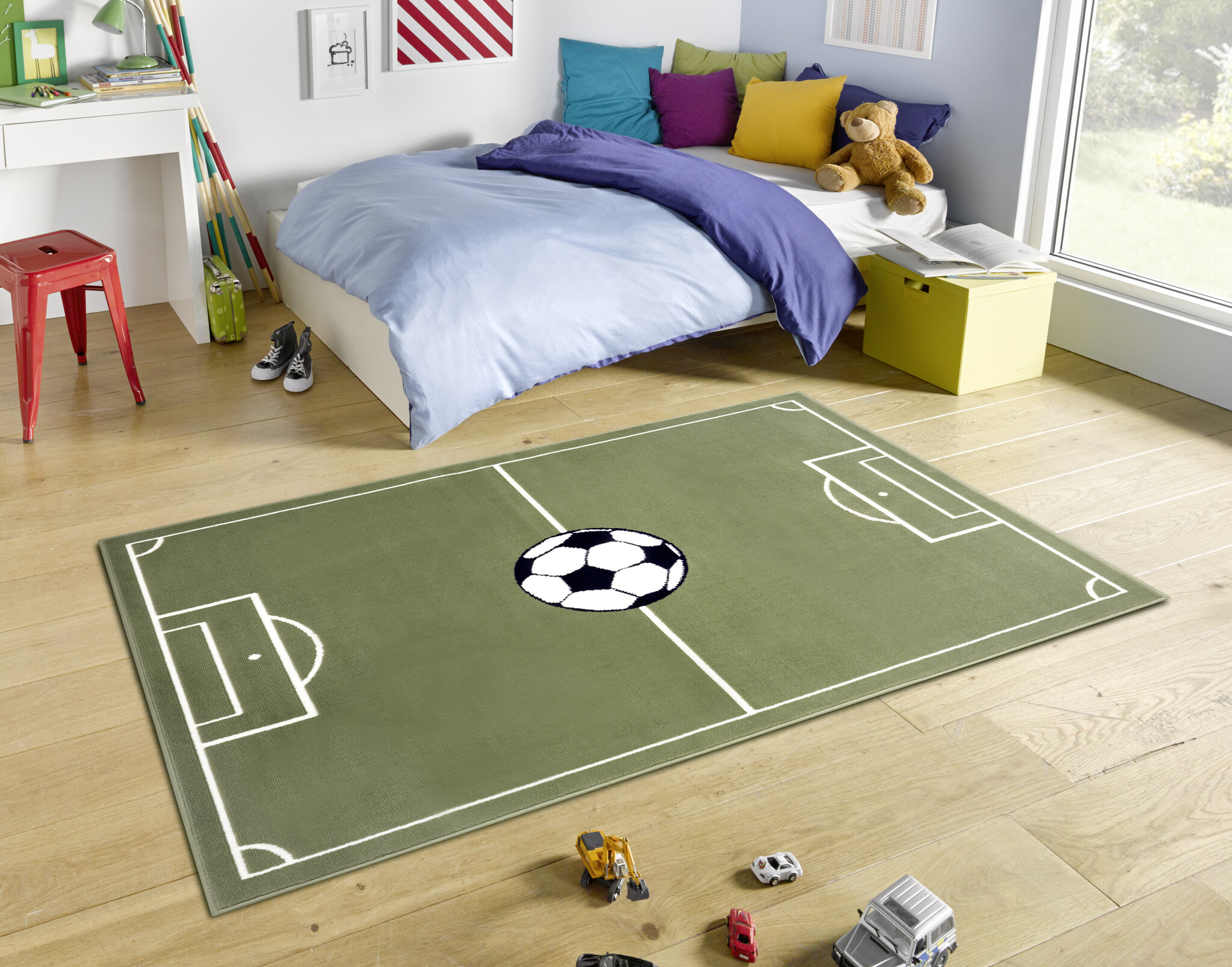 Kindervloerkleed Voetbal Groen