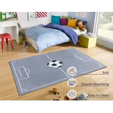 Kindervloerkleed Voetbal Grijs