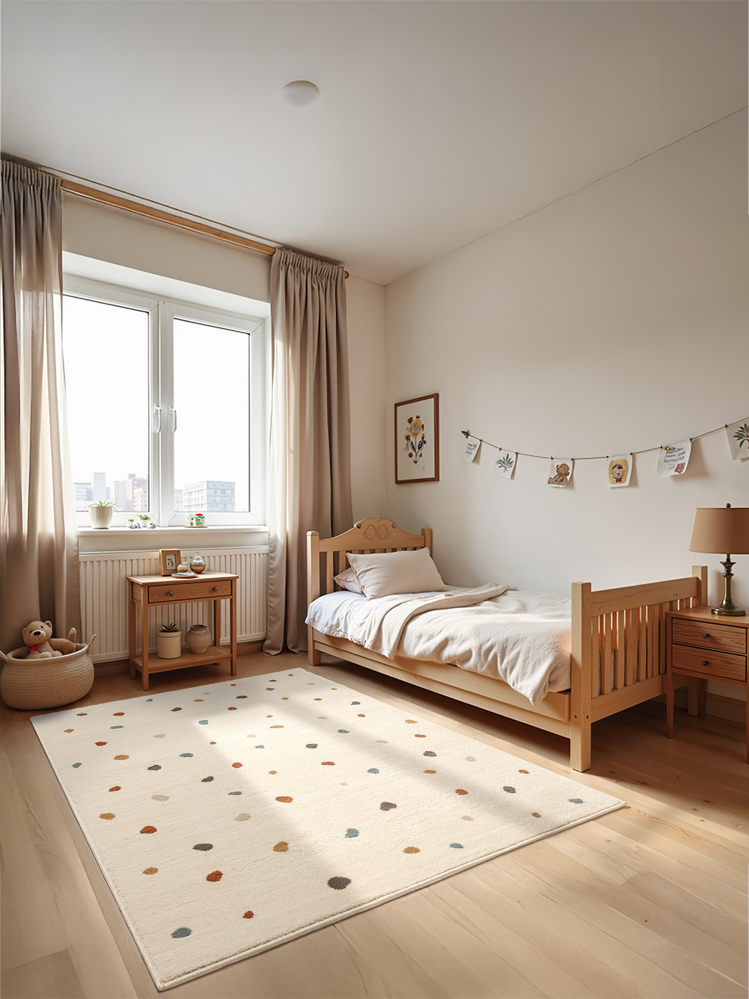 Kindervloerkleed Rainbow Crème/Multikleur