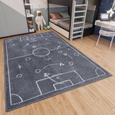 Kindervloerkleed Voetbal Donkergrijs