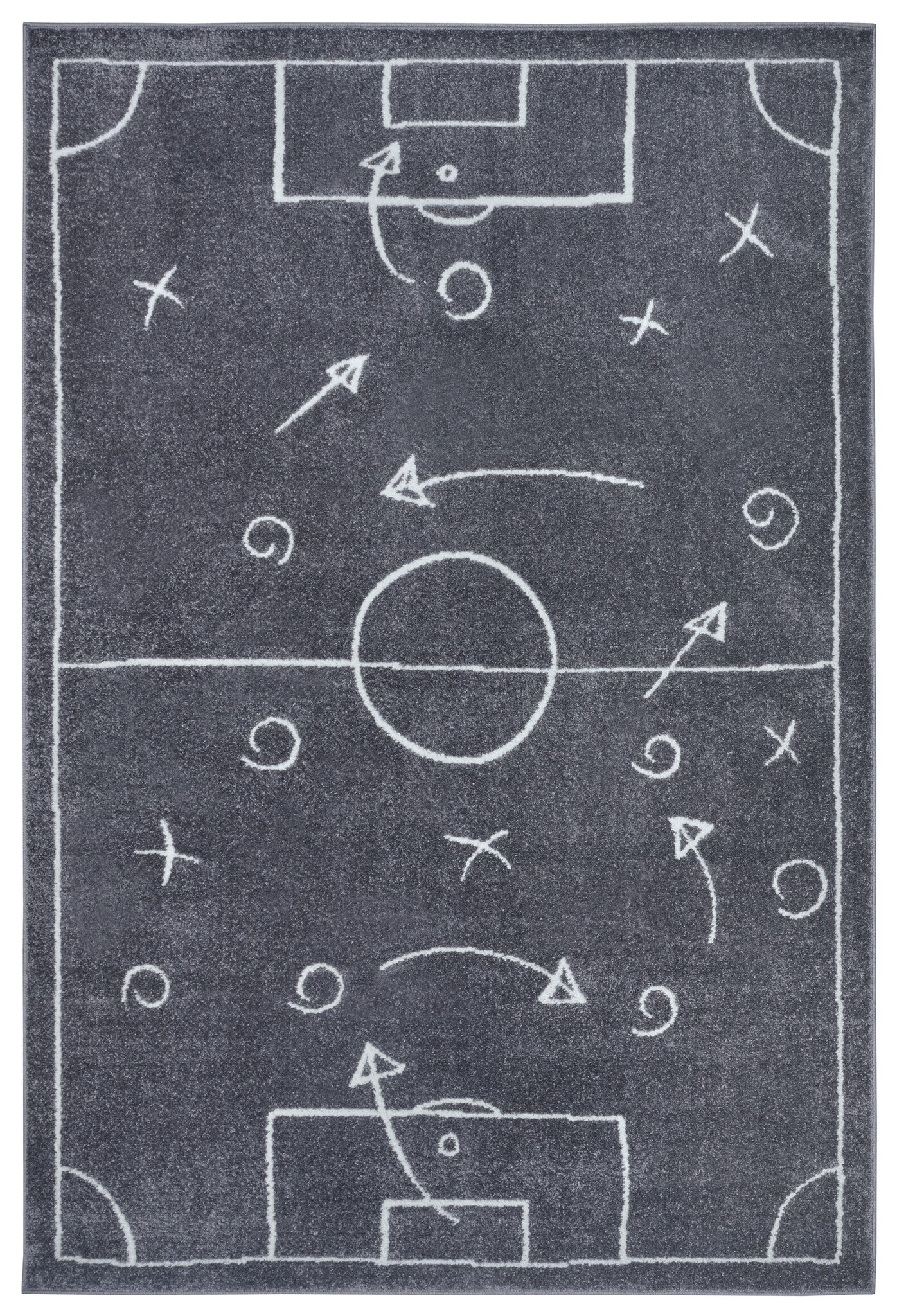 Kindervloerkleed Voetbal Donkergrijs