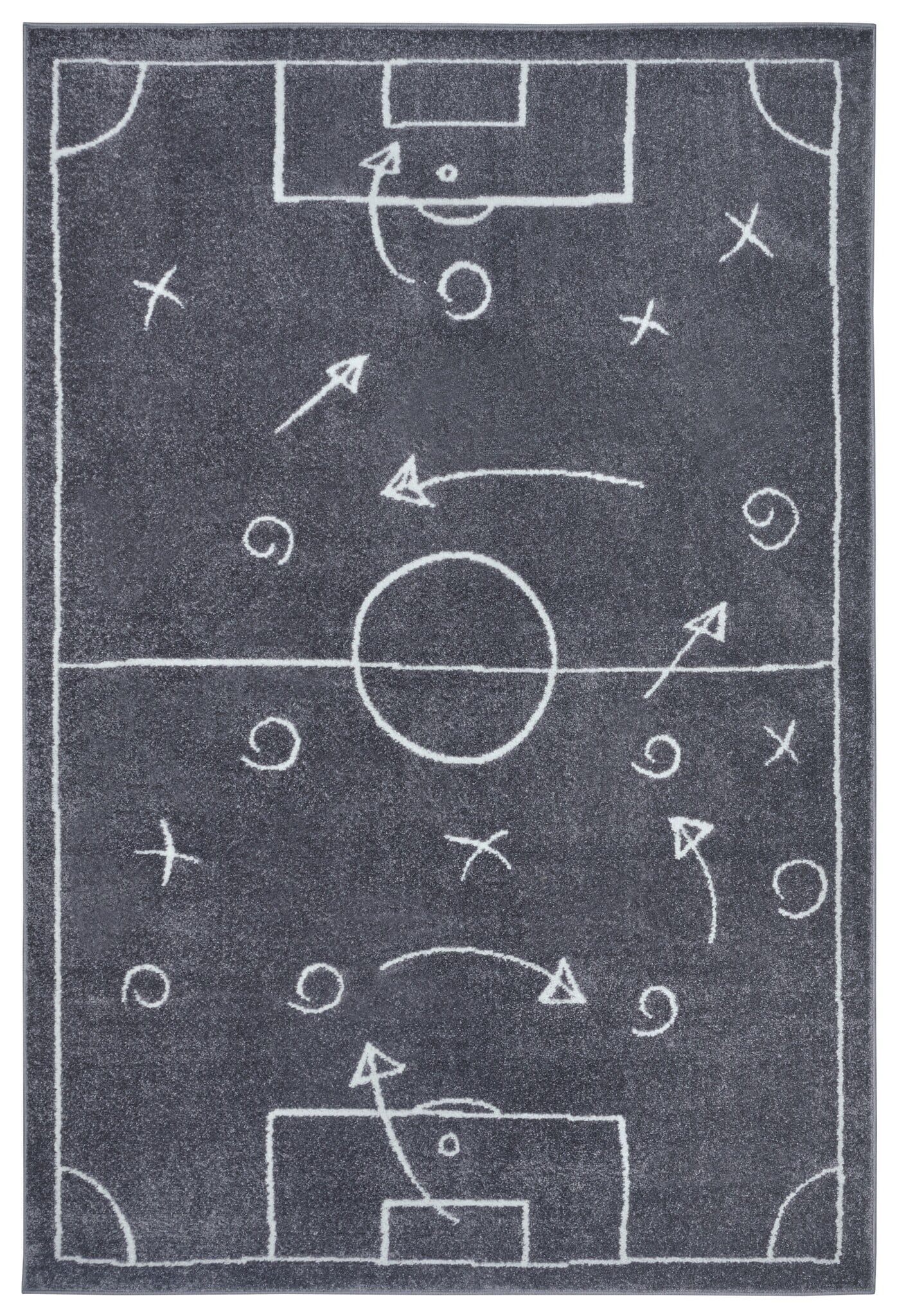 Kindervloerkleed Voetbal Donkergrijs