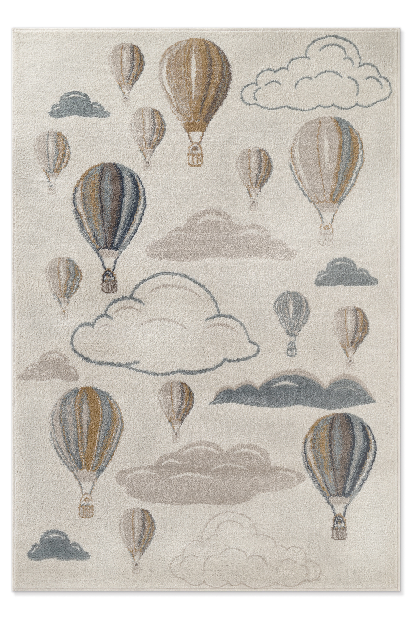Kindervloerkleed Luchtballon Crème/Multikleur