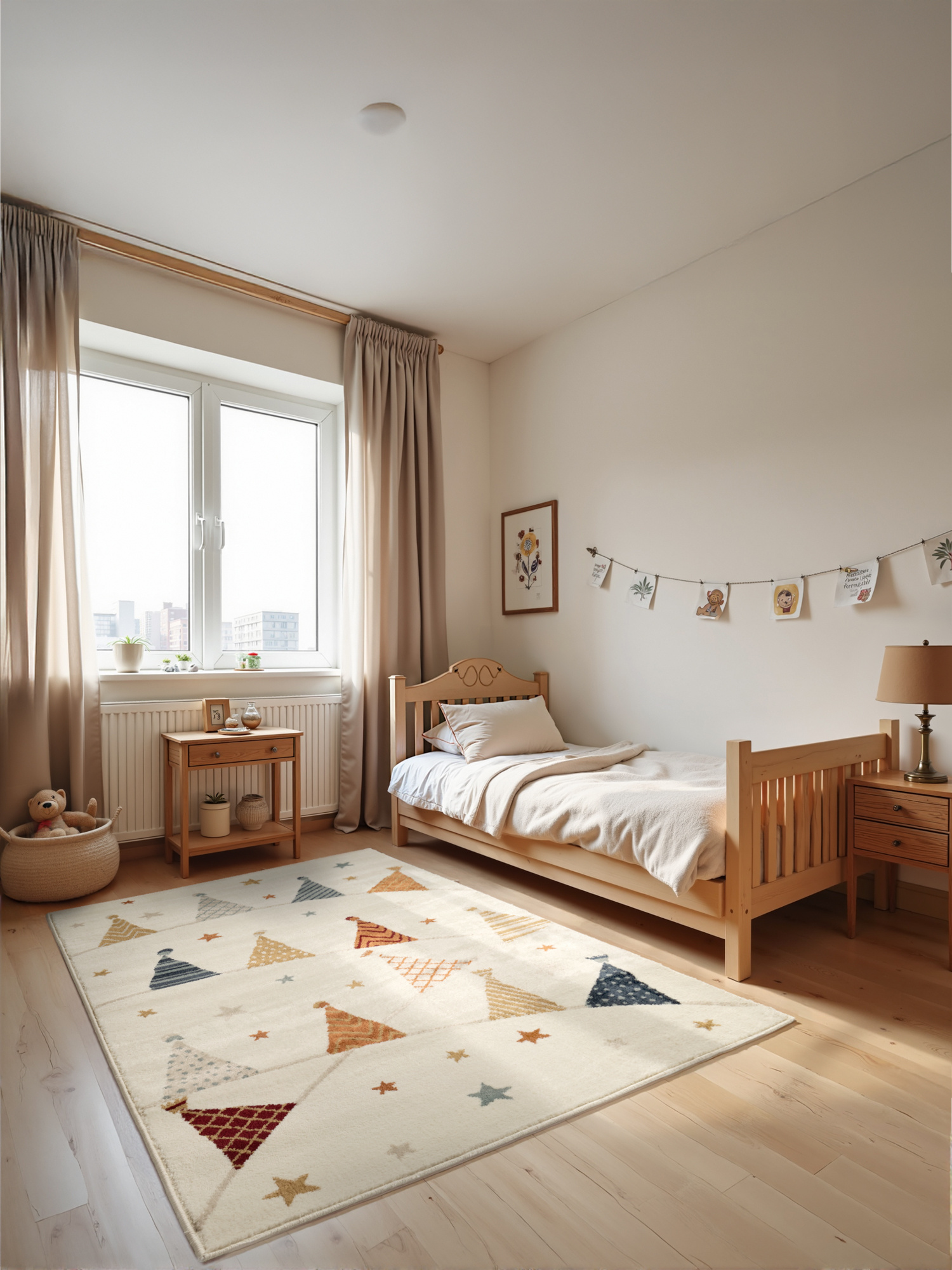 Kindervloerkleed Party Crème/Multikleur