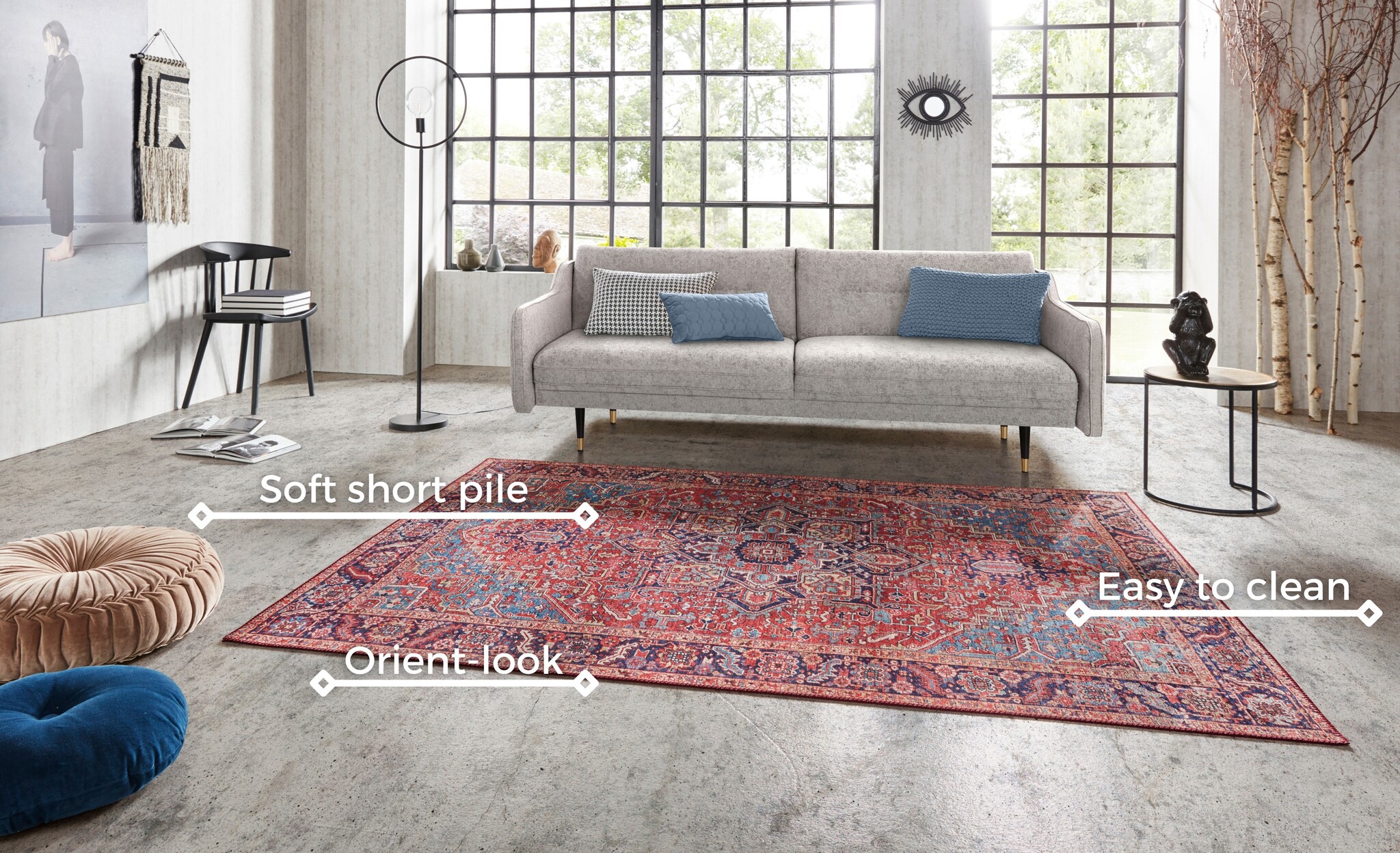 Vintage Vloerkleed Amata Rood