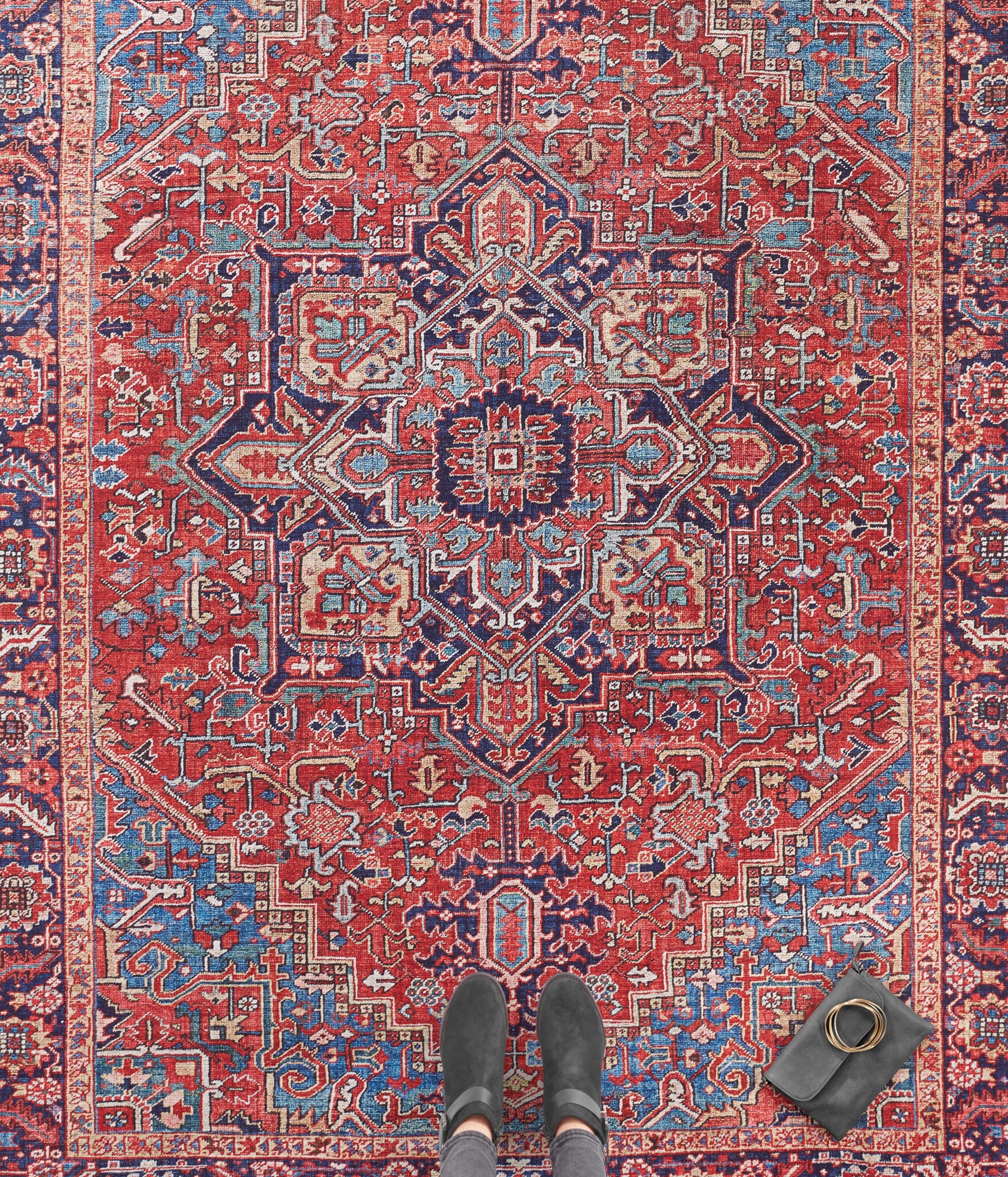 Vintage Vloerkleed Amata Rood