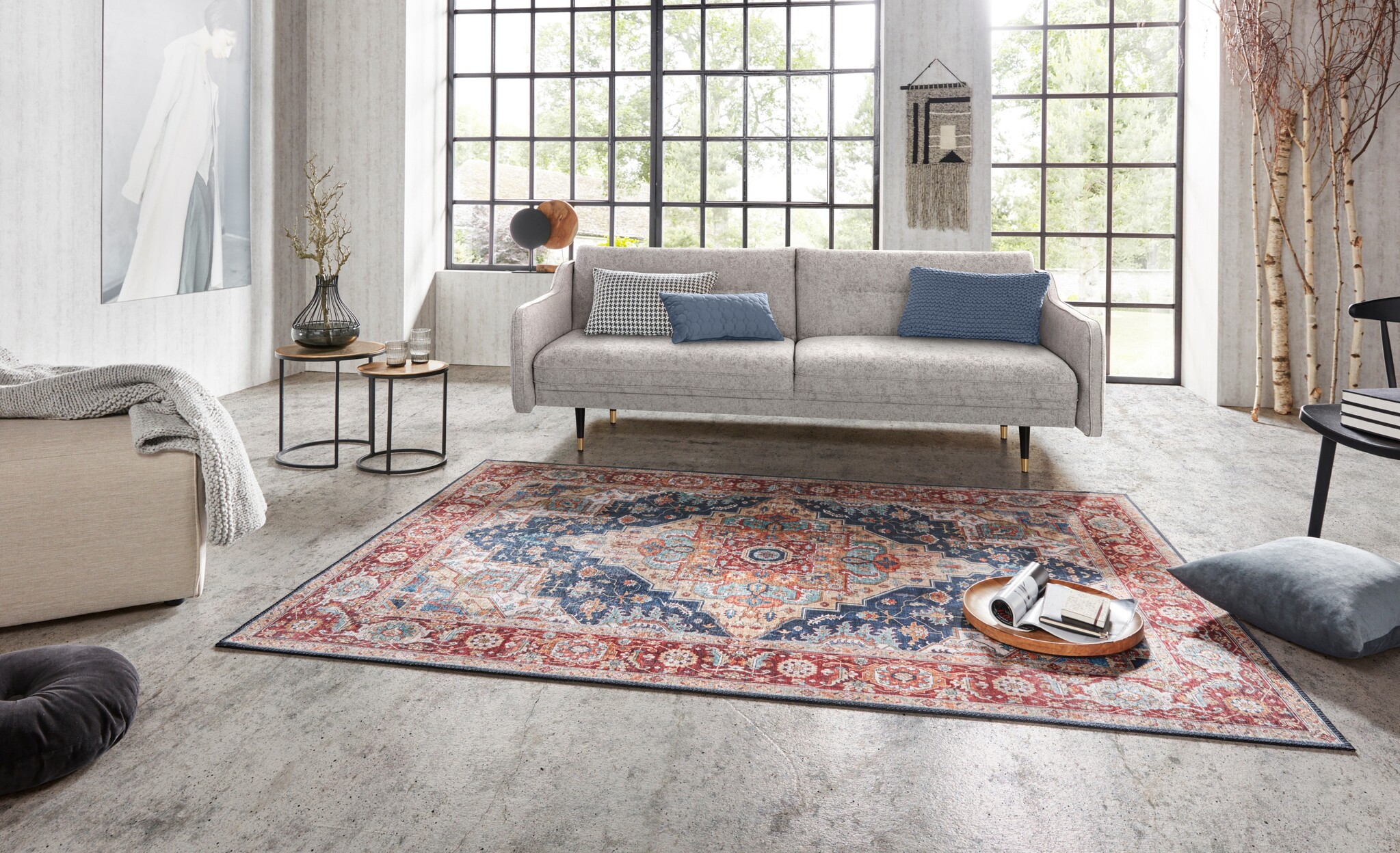 Vintage Vloerkleed Sylla Blauw