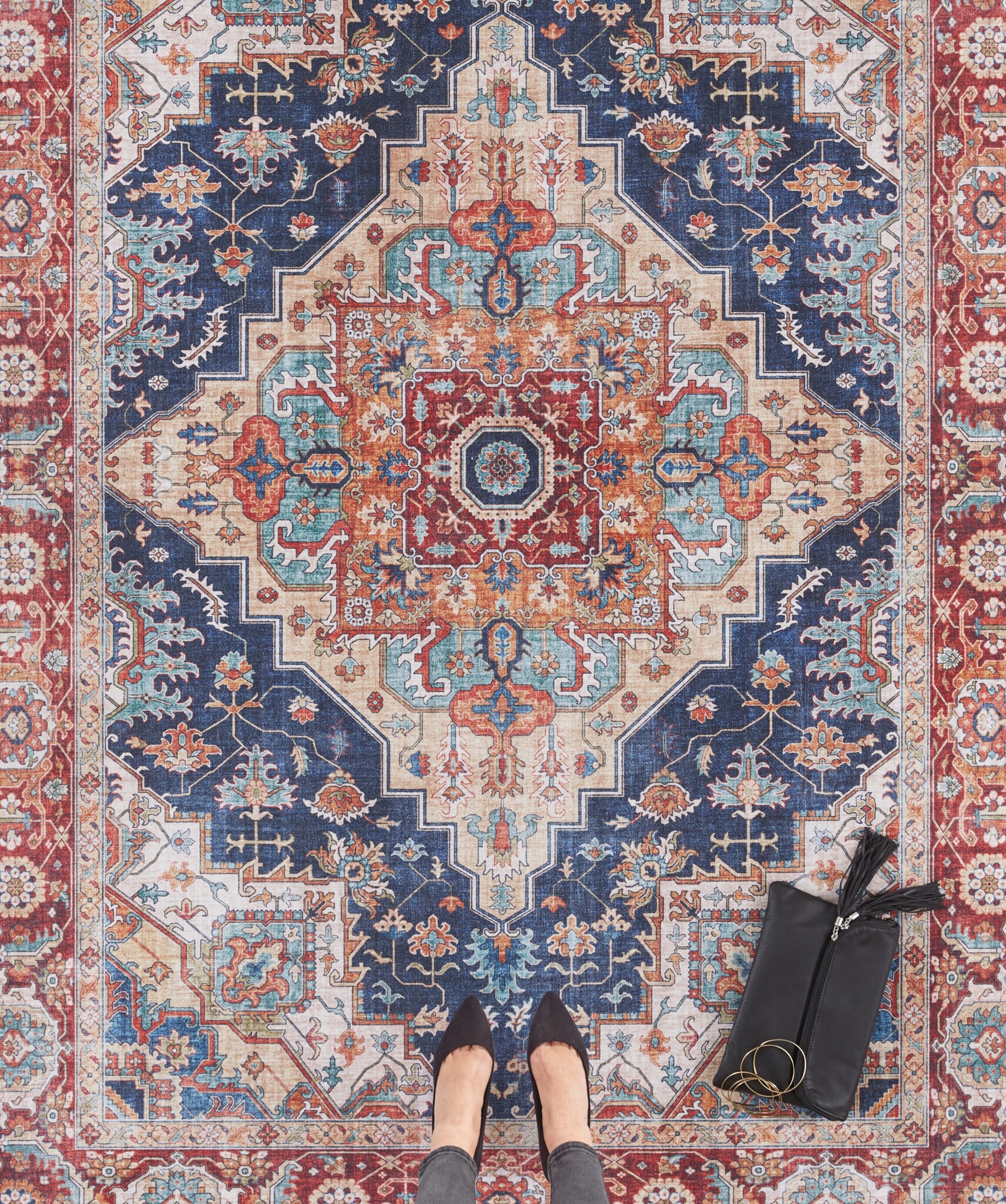 Vintage Vloerkleed Sylla Blauw