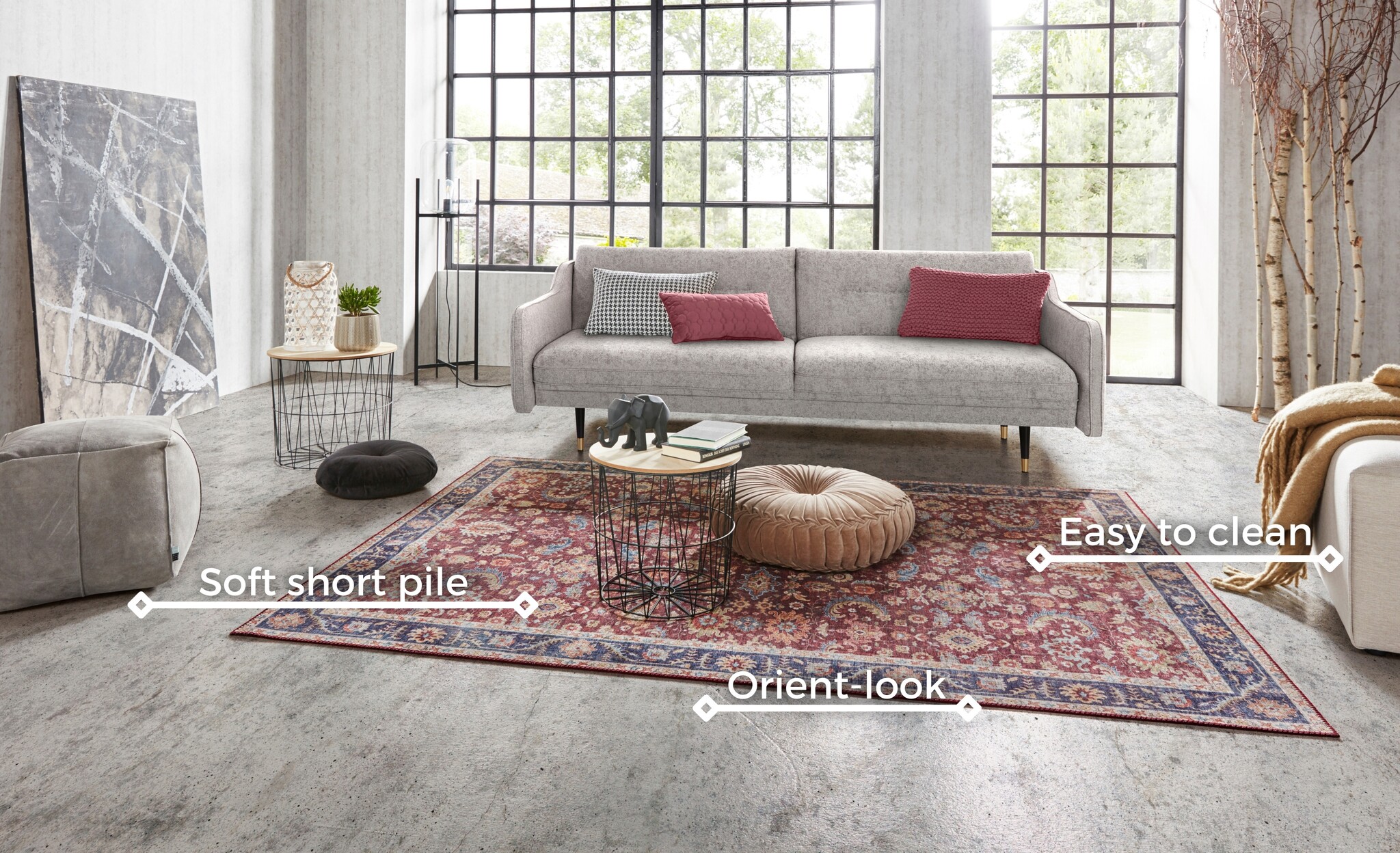 Vintage Vloerkleed Vivana Rood