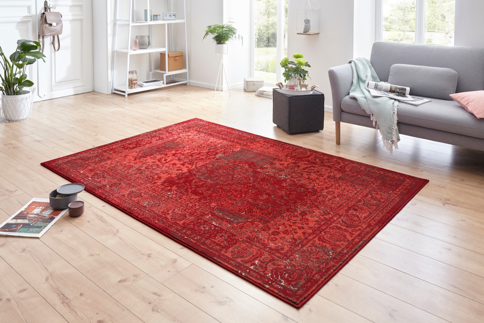 Velours Vloerkleed Plume Rood