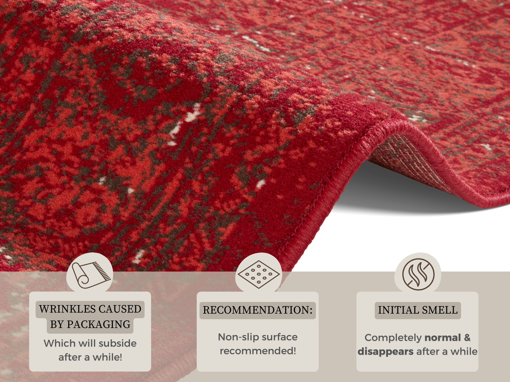 Velours Vloerkleed Plume Rood