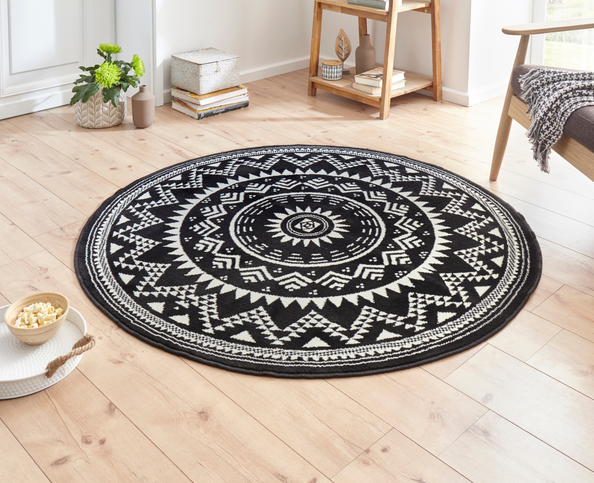 Velours Vloerkleed Valencia Zwart