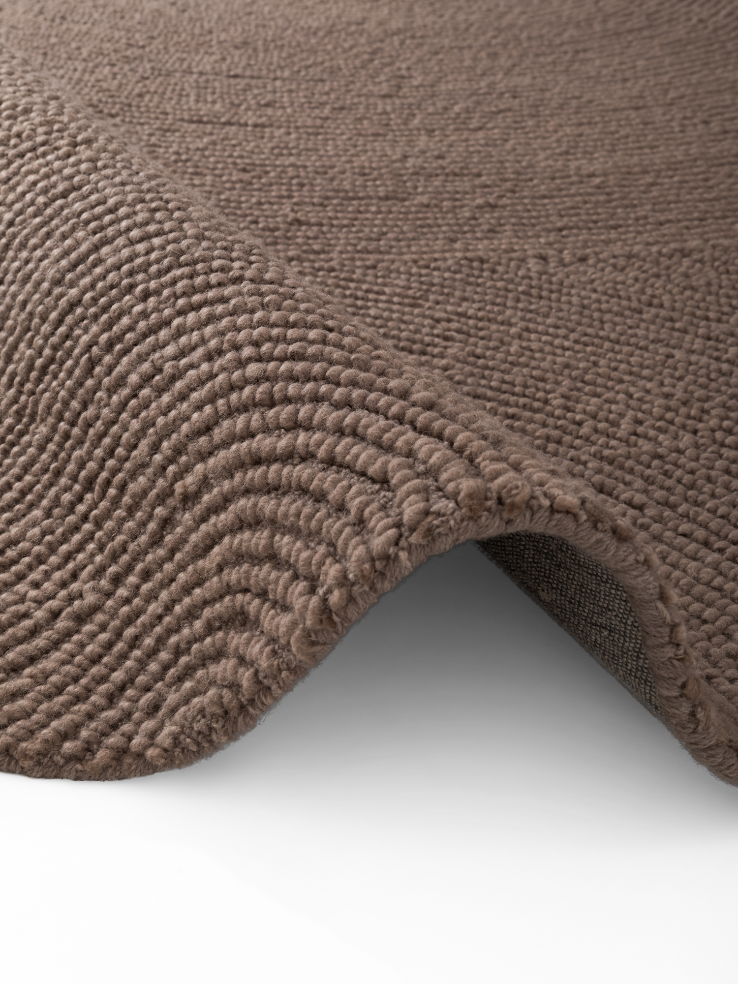 Wollen Rond Vloerkleed Calmio Taupe