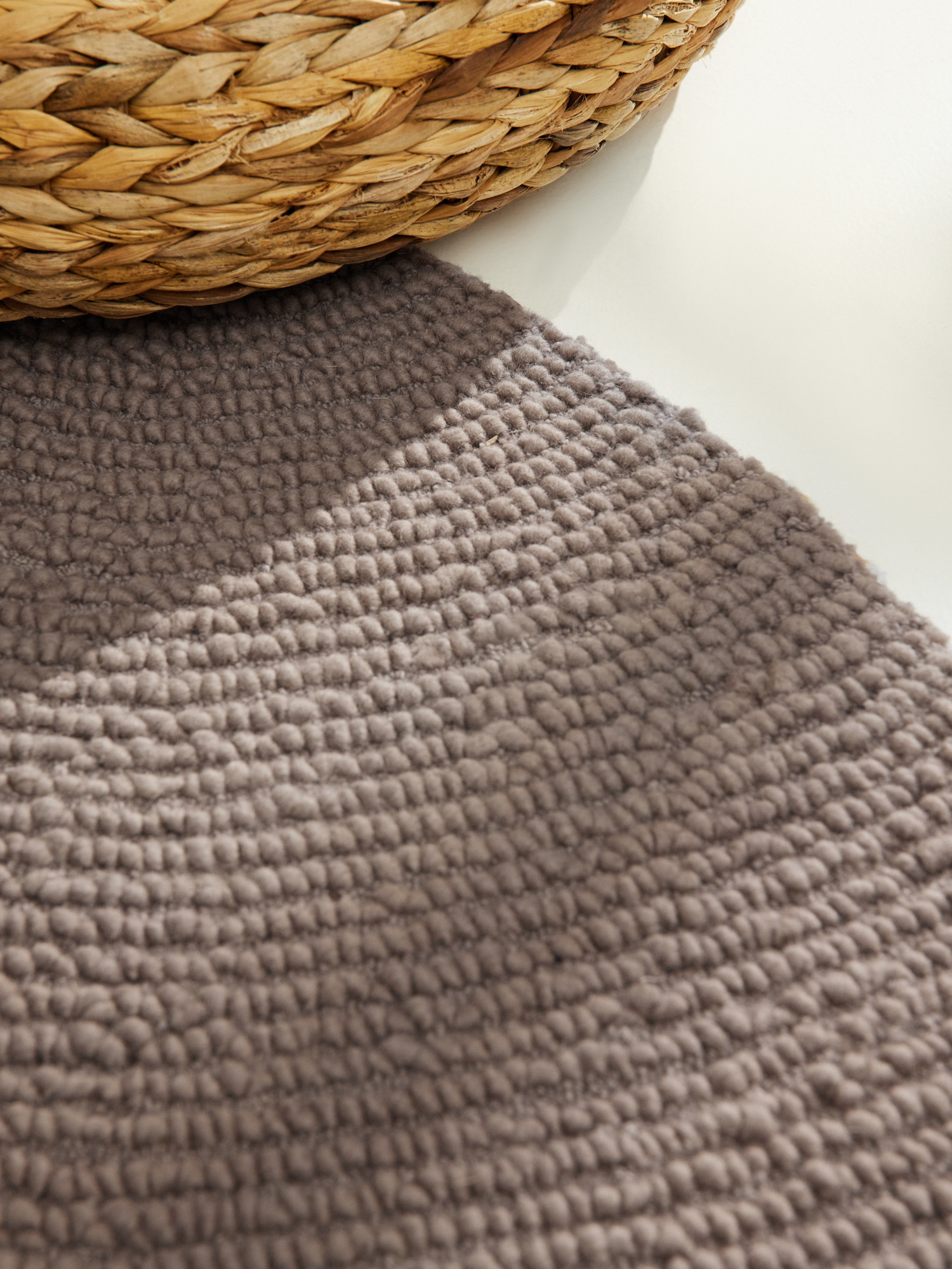 Wollen Rond Vloerkleed Calmio Taupe