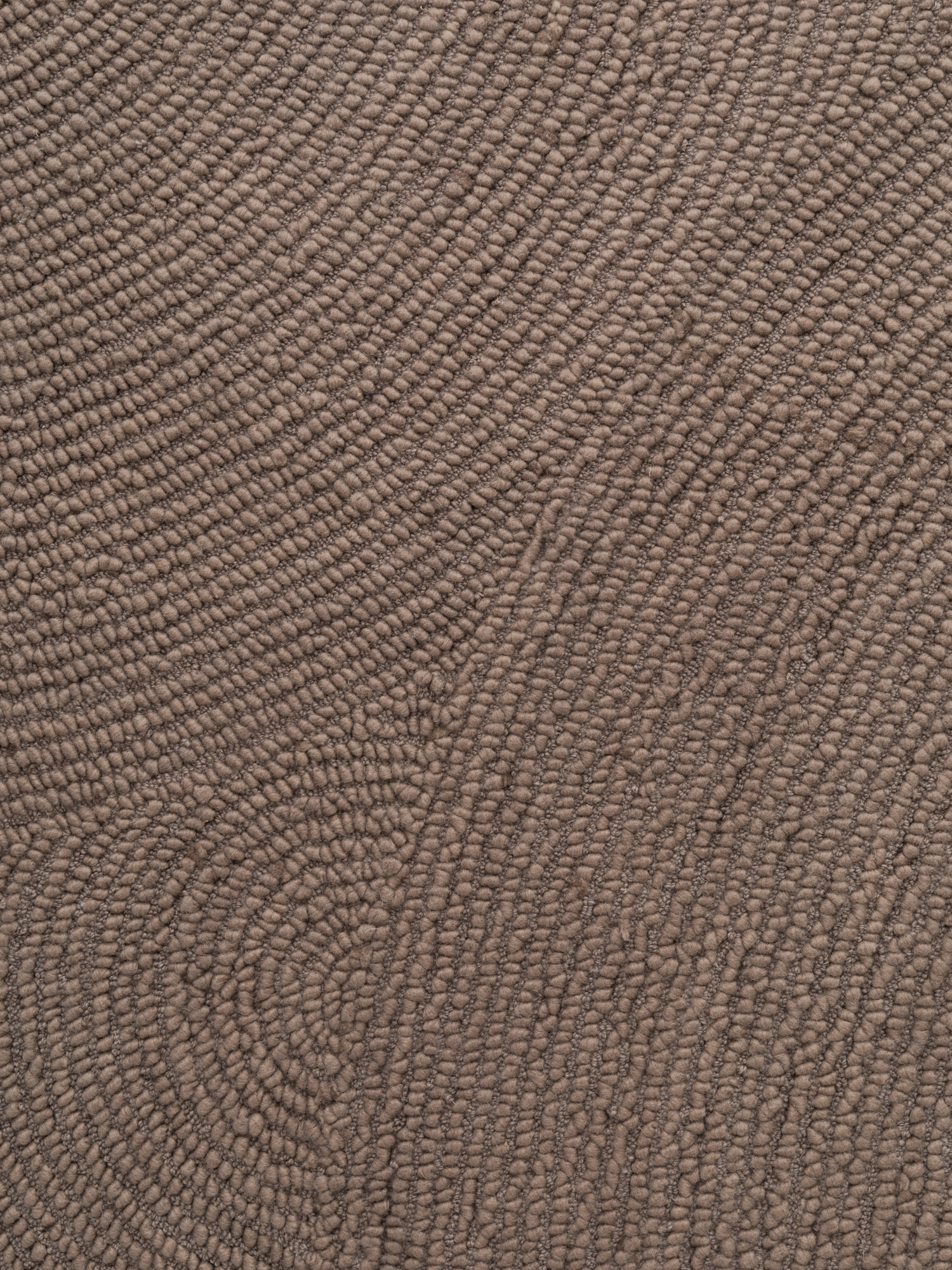 Wollen Rond Vloerkleed Calmio Taupe