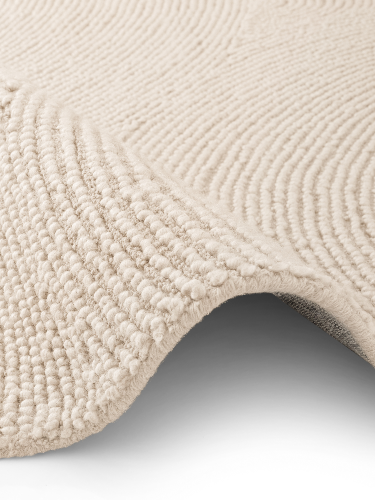 Wollen Rond Vloerkleed Calmio Creme