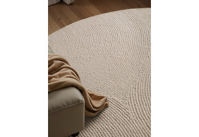 Wollen Rond Vloerkleed Calmio Creme