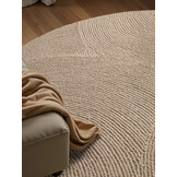 Wollen Rond Vloerkleed Calmio Licht Beige
