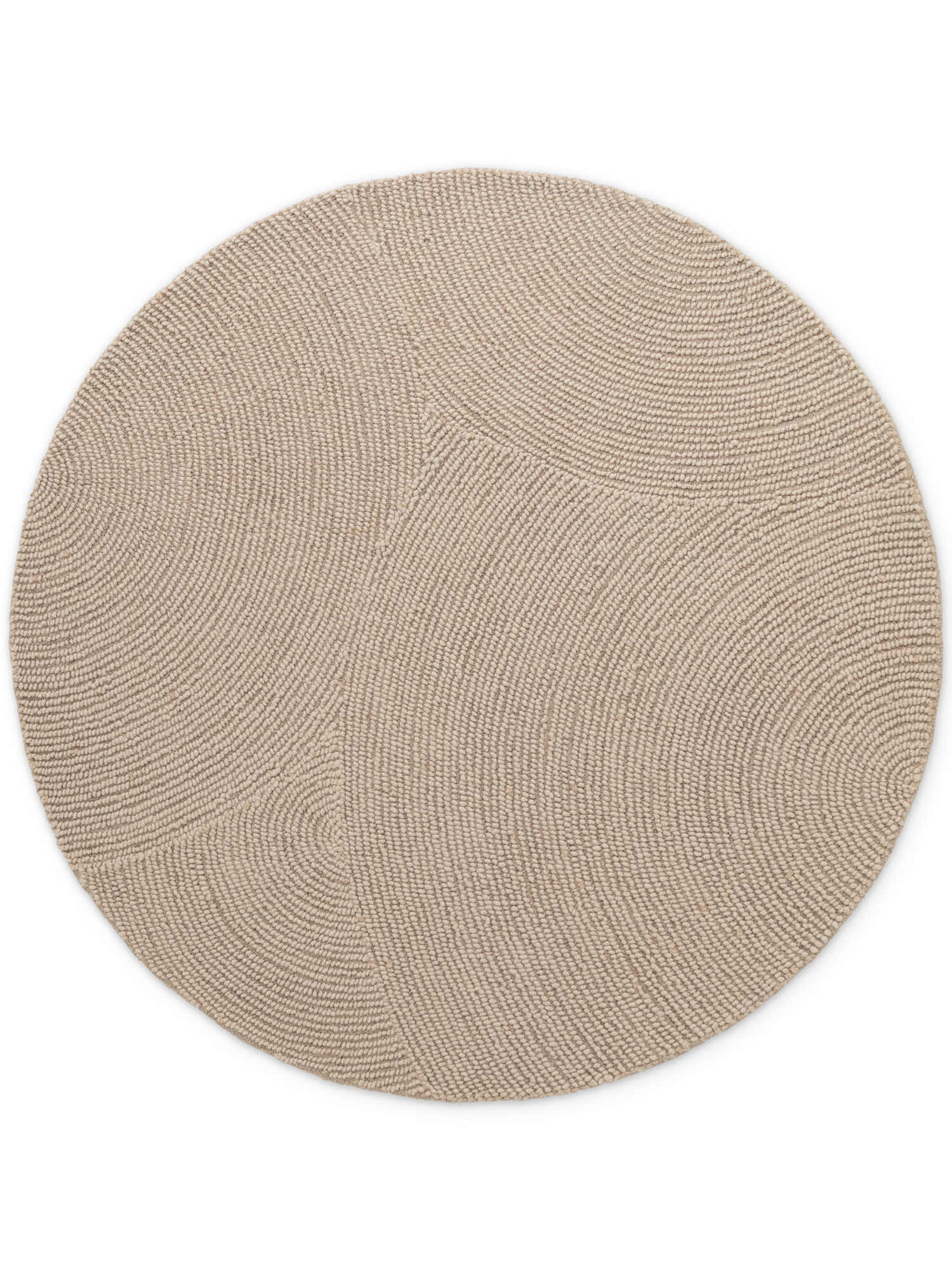 Wollen Rond Vloerkleed Calmio Licht Beige