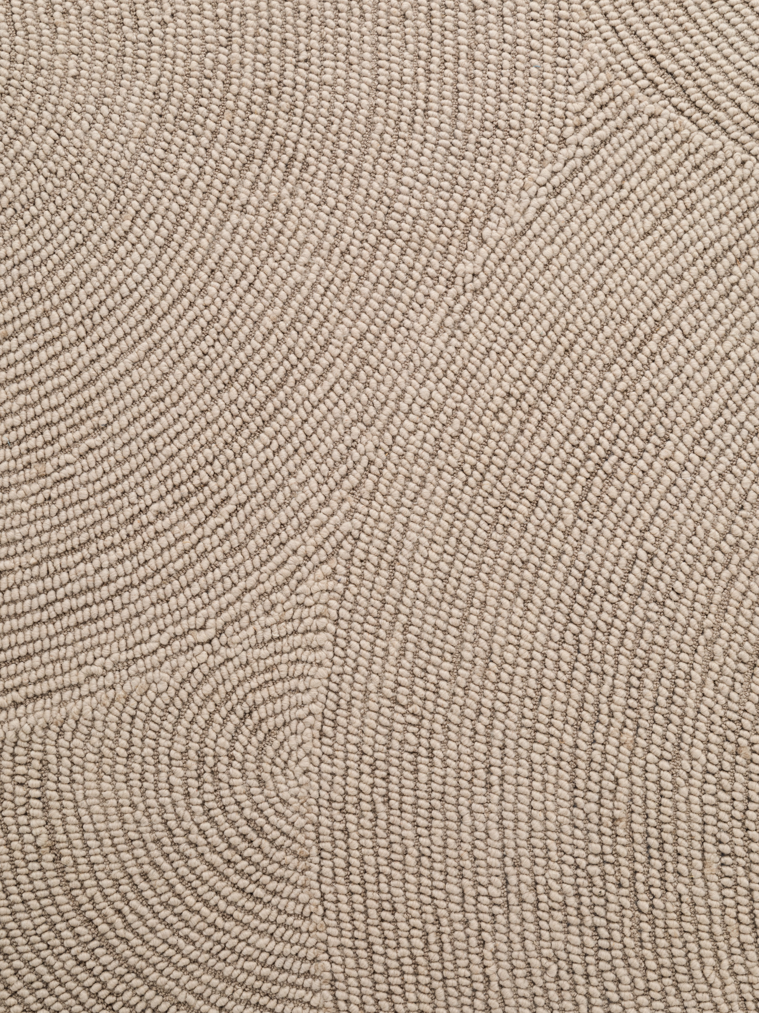 Wollen Rond Vloerkleed Calmio Licht Beige