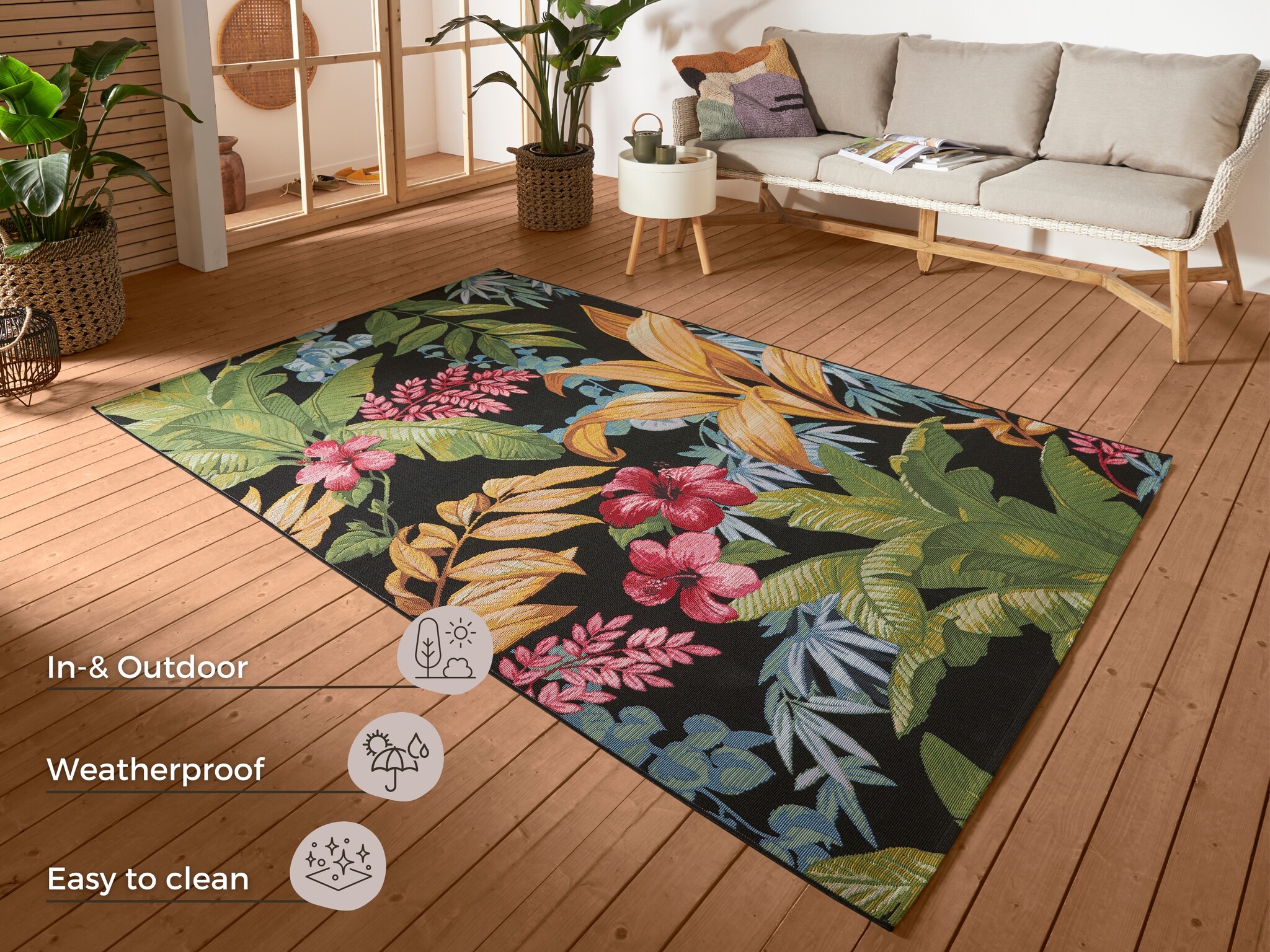 Buitenkleed Flair Tropical Flowers Multikleur
